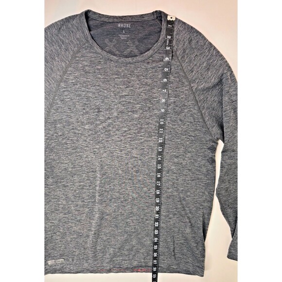Rhone Reign Long Sleeve Performance Shirt Mens Large Gray Athletic Training Tee - Picture 10 of 14